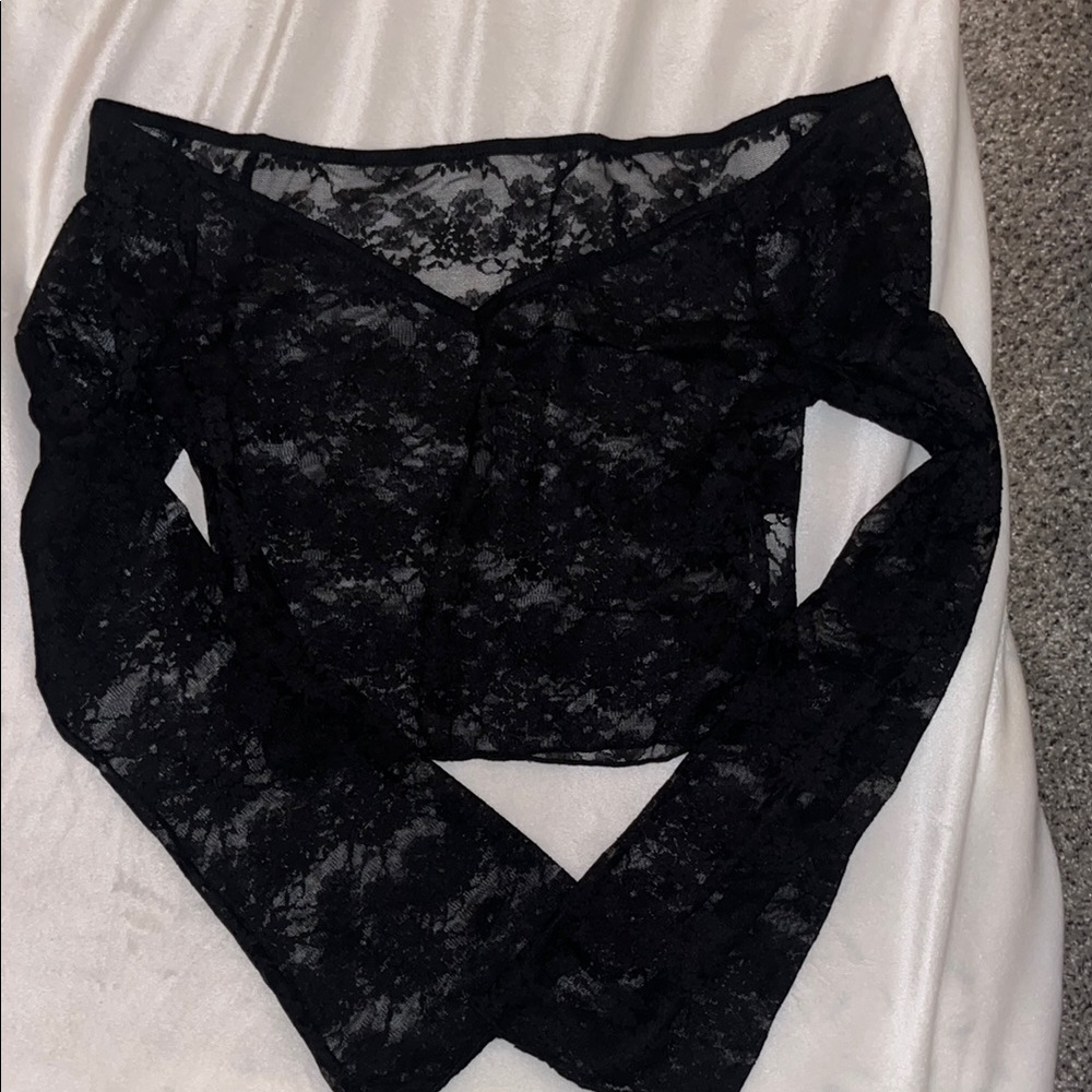 Elegant Black Lace Women's Top
